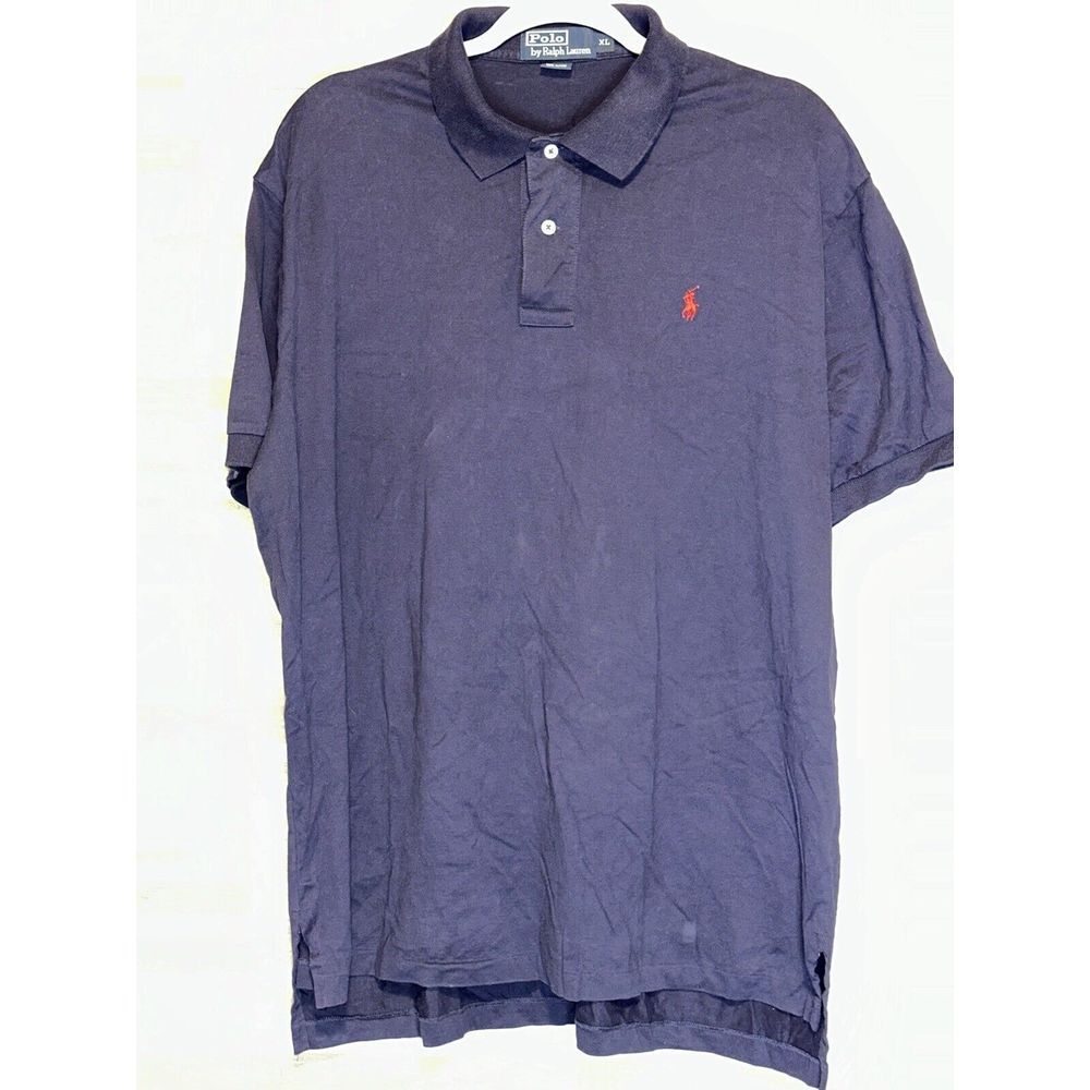 Polo Ralph Lauren Men's XL Classic Fit Cotton Navy Blue Short Sleeve Golf #274